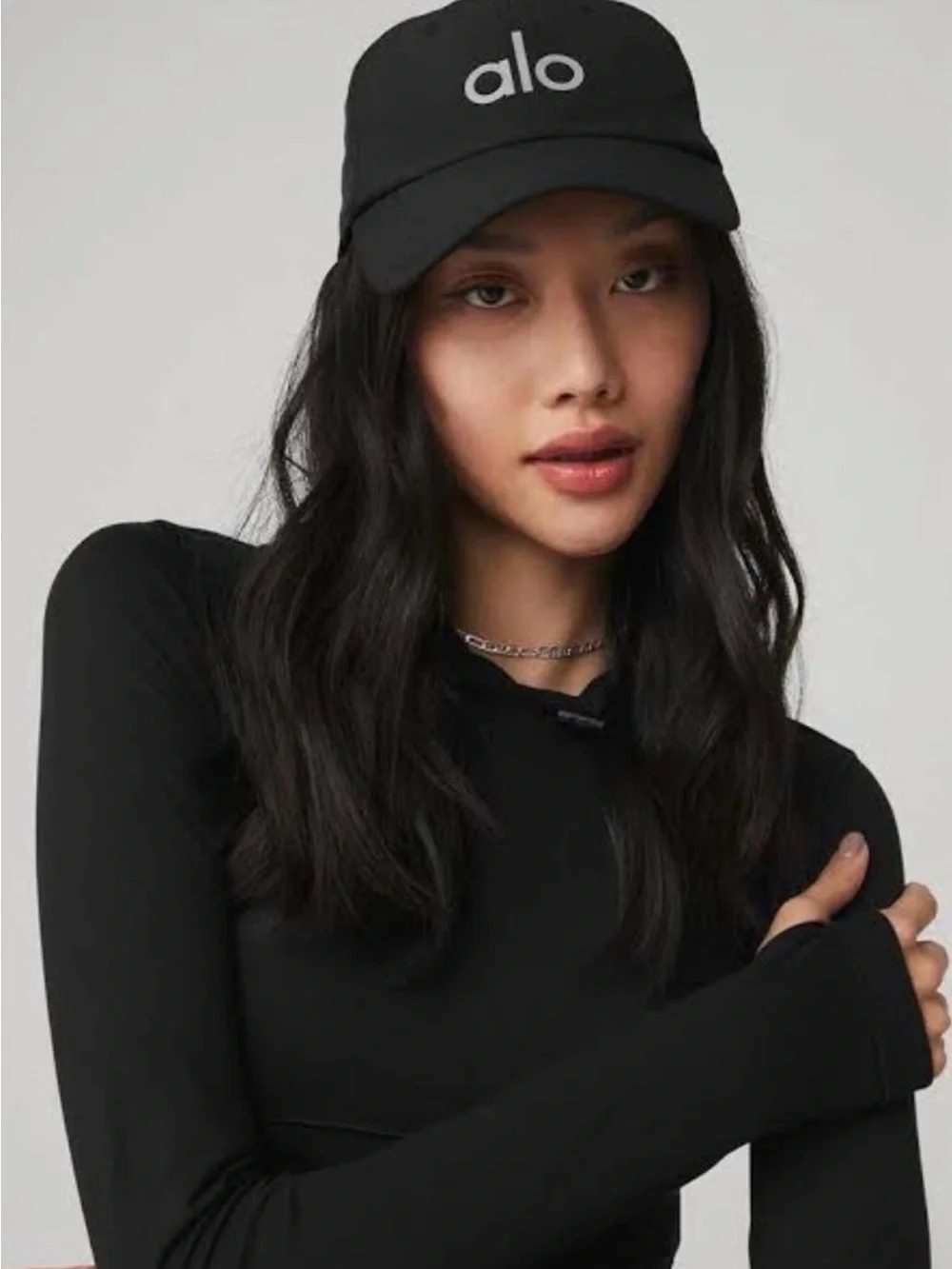 ALO Yoga Black Logo Baseball Cap